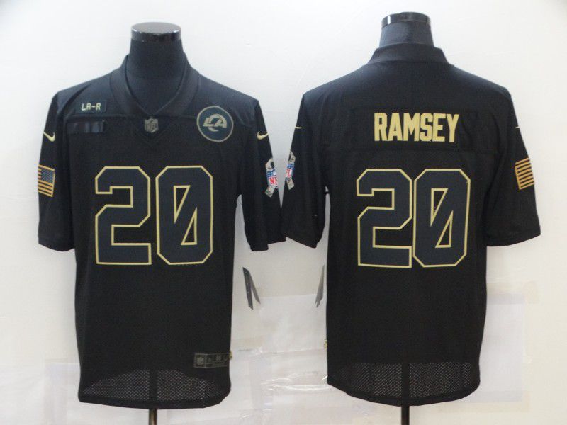 Men Los Angeles Chargers #20 Ramsey Black gold lettering 2020 Nike NFL Jersey->green bay packers->NFL Jersey